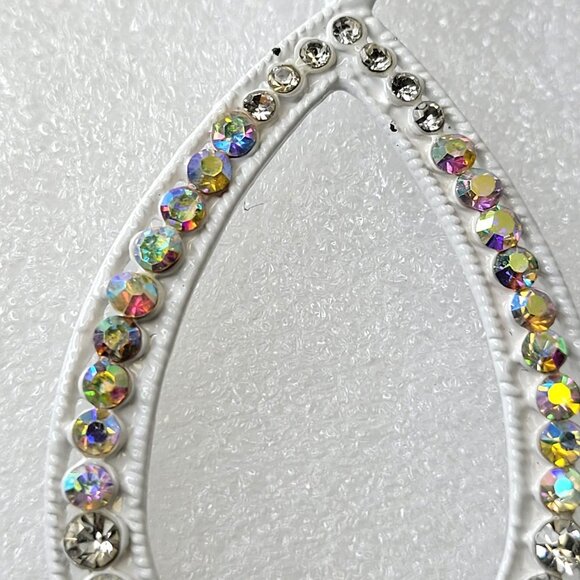 Crystal Teardrop White Large Earrings - Picture 10 of 13